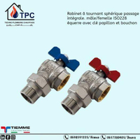 أدوات-مهنية-robinet-spherique-passage-integrale-male-femelle-iso228-equerre-avec-cle-papillon-et-bouchon-tiemme-هراوة-الجزائر