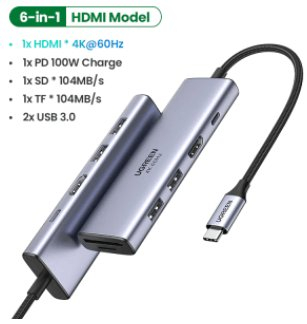 UGREEN Hub 6 in 1 HDMI Model type C